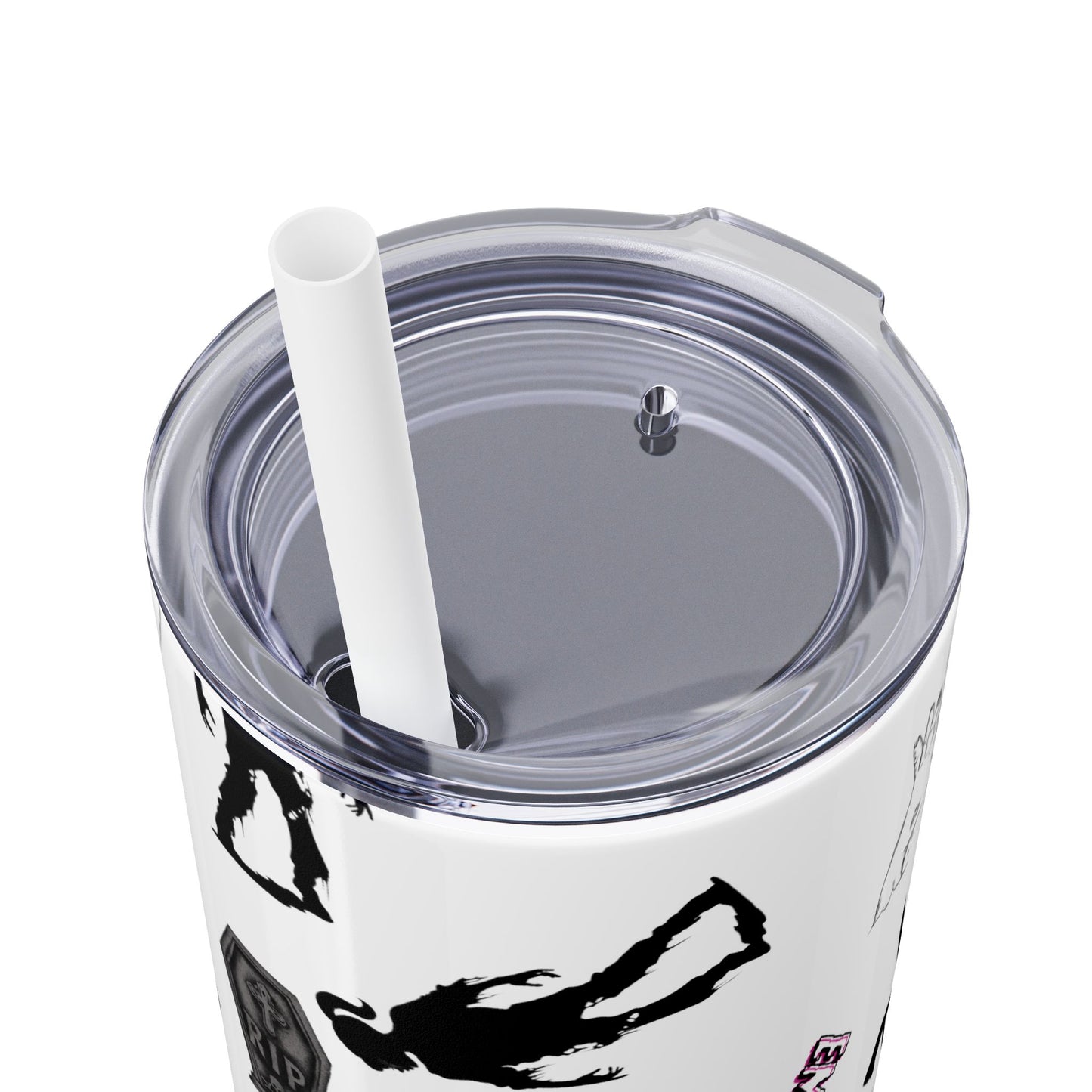 EMS Barbie Skinny Tumbler with Straw | EMS Travel Cup | zombie Drinkware| EMT Gift |Horror Movie Lover Cup
