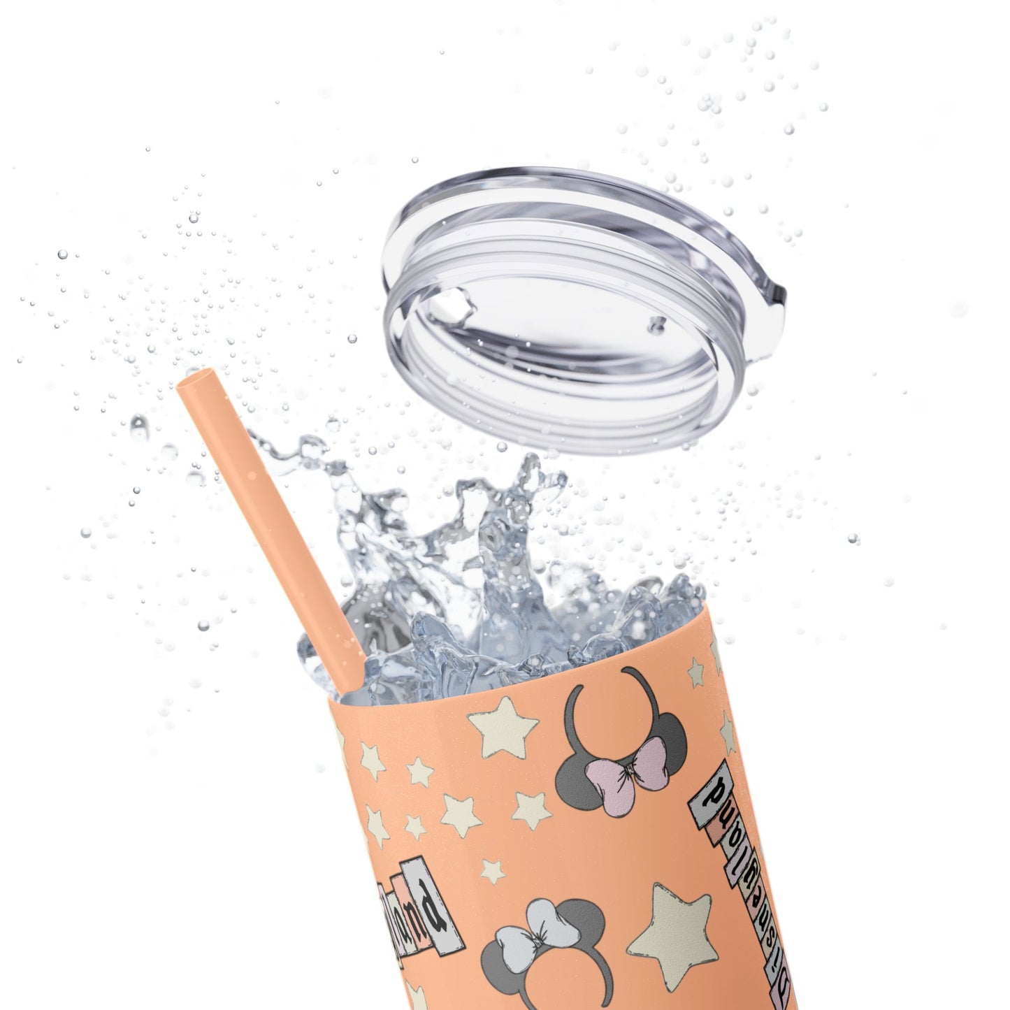 Disneyland Skinny Tumbler with Straw - 20oz - Cute Mickey Mouse Design for Theme Park Lovers