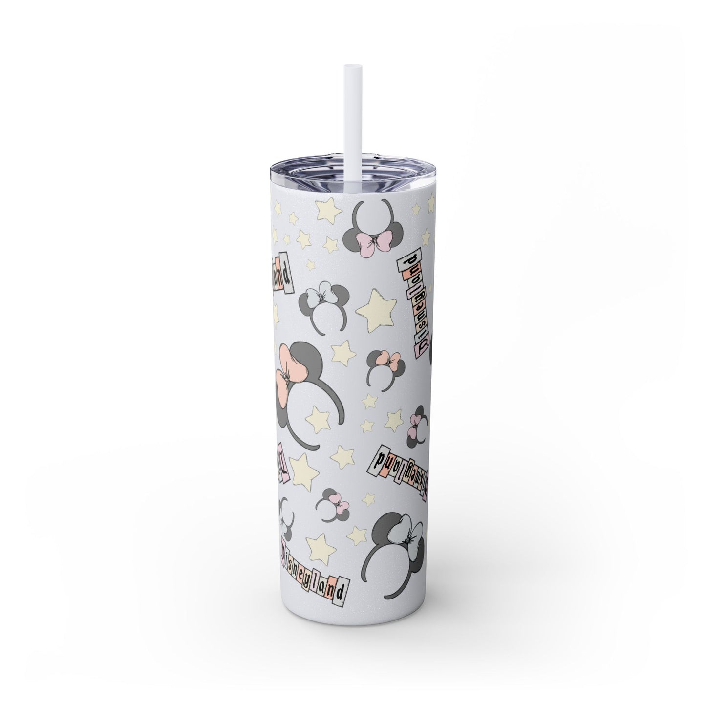 Disneyland Skinny Tumbler with Straw - 20oz - Cute Mickey Mouse Design for Theme Park Lovers