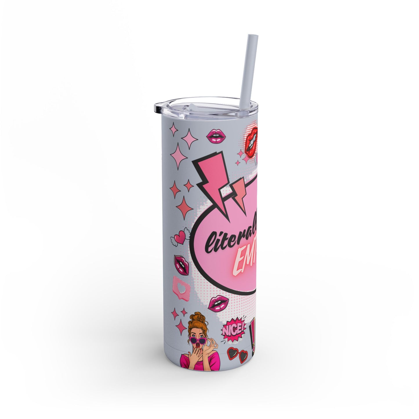 EMT Girly Skinny Tumbler - 20oz Matte Drinkware for Medical Professionals