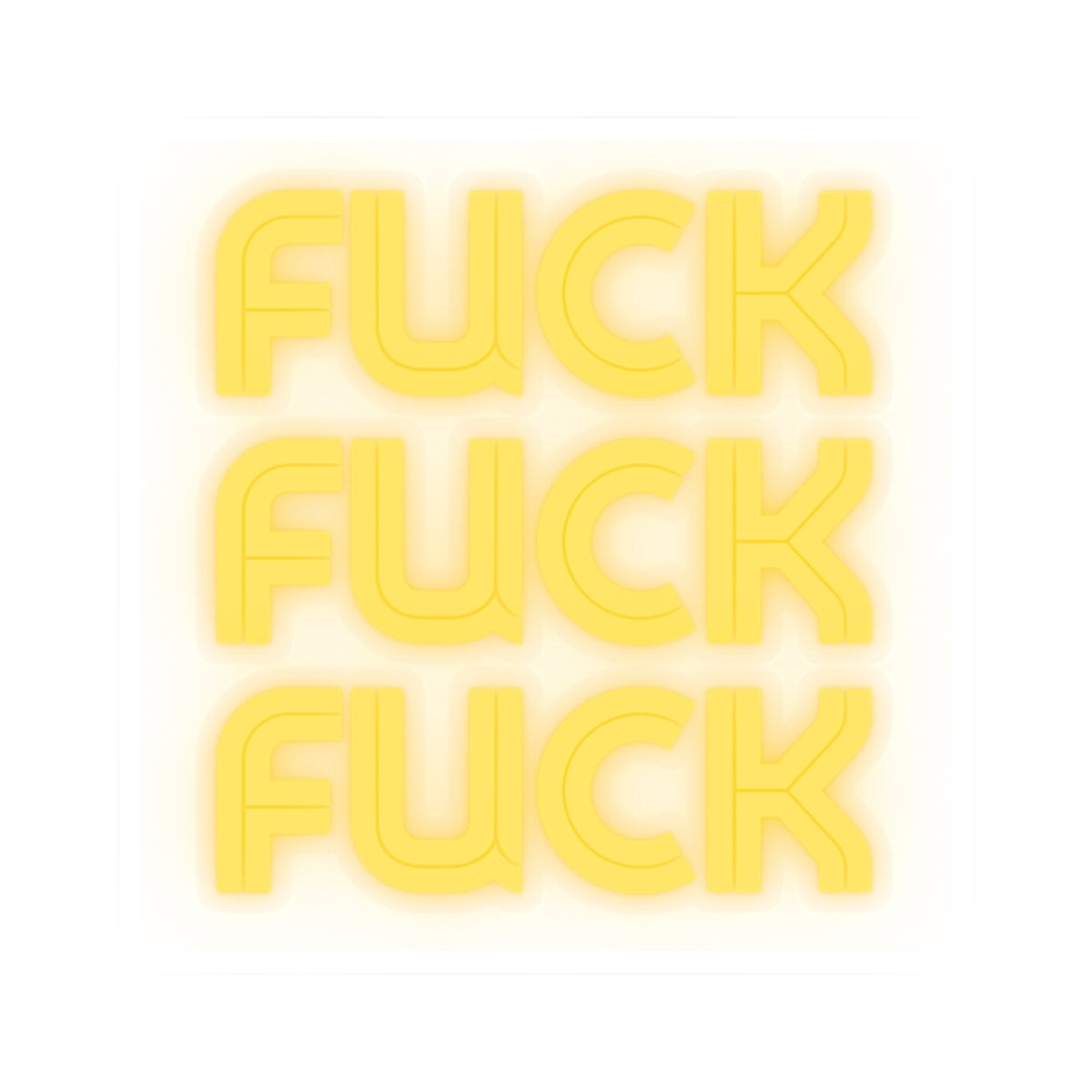 Bold Yellow Kiss-Cut Stickers – "FUCK" Design for Laptop & Decor
