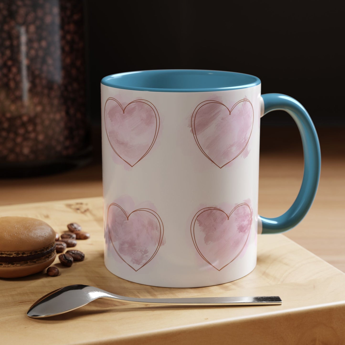 Watercolor Pink Heart Coffee Mug - Perfect for Mother’s Day