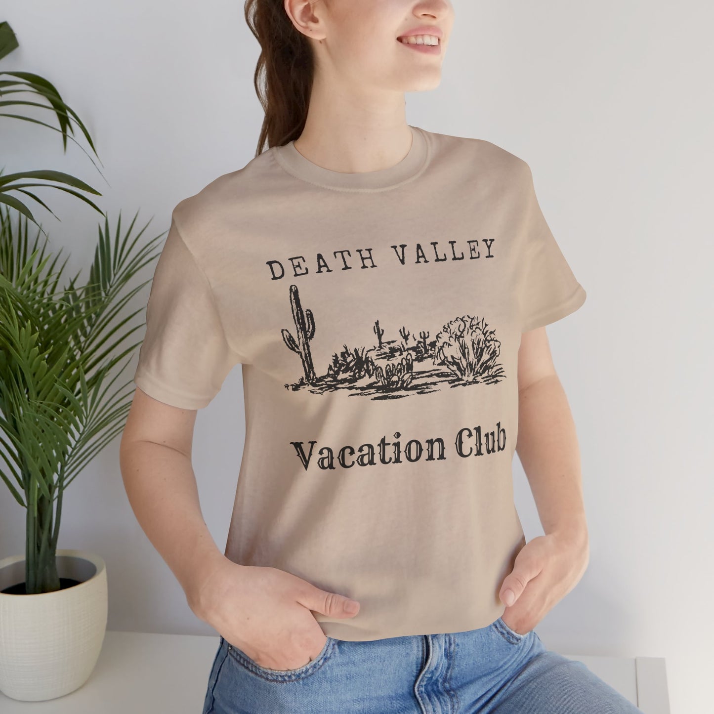 Death Valley Vacation Club Unisex Tee - Casual Cactus Graphic T-Shirt