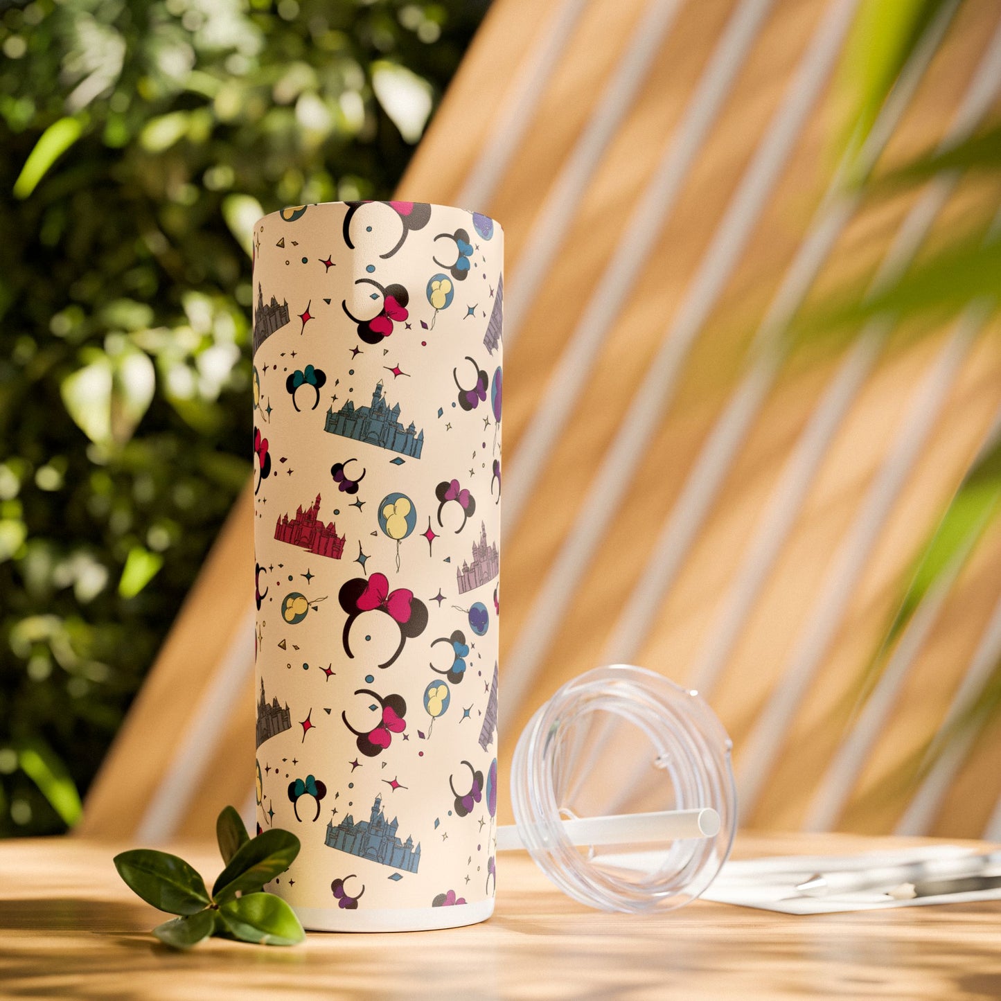 Disney-Inspired Skinny Tumbler with Straw - 20oz, Perfect for Magic Moments!