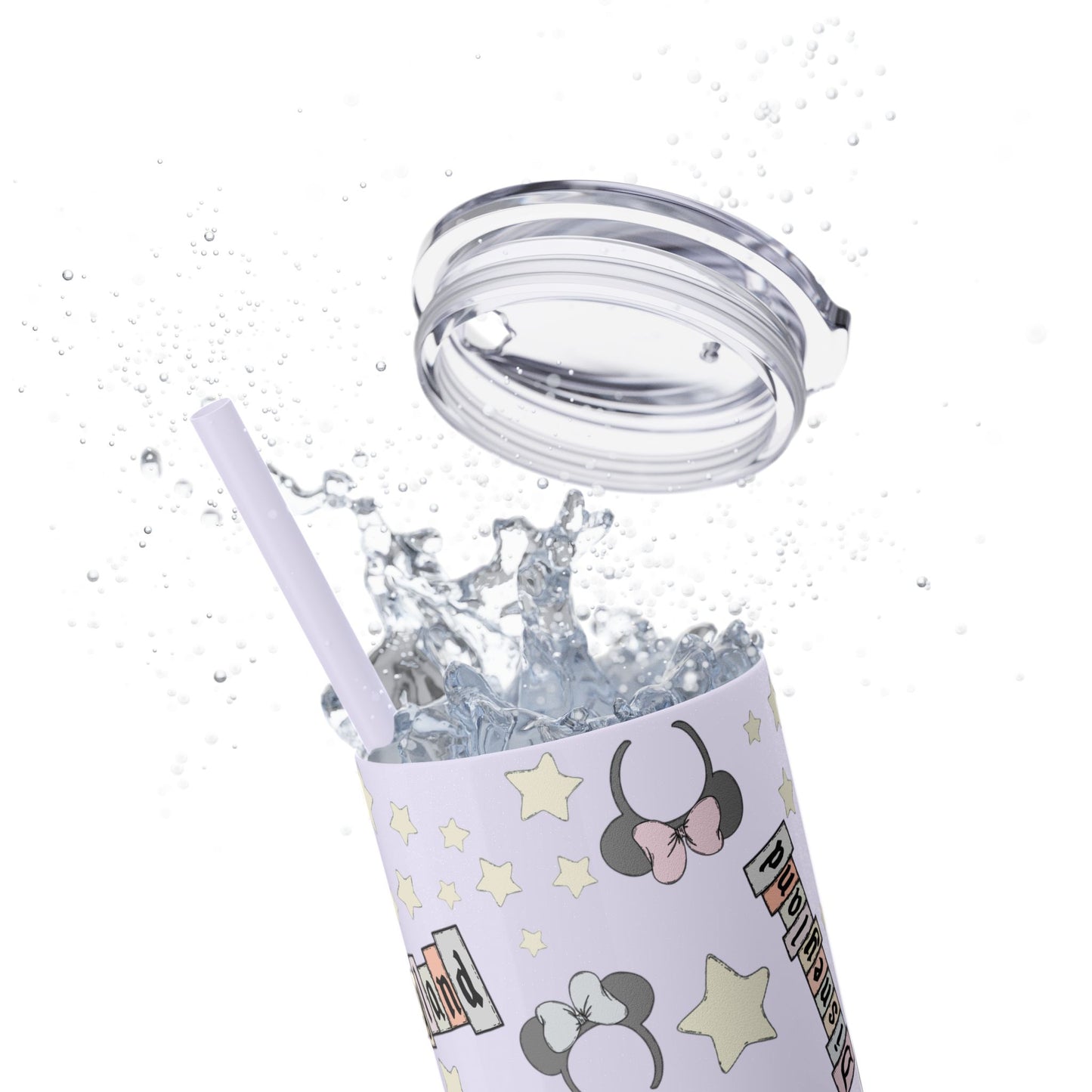 Disneyland Skinny Tumbler with Straw - 20oz - Cute Mickey Mouse Design for Theme Park Lovers