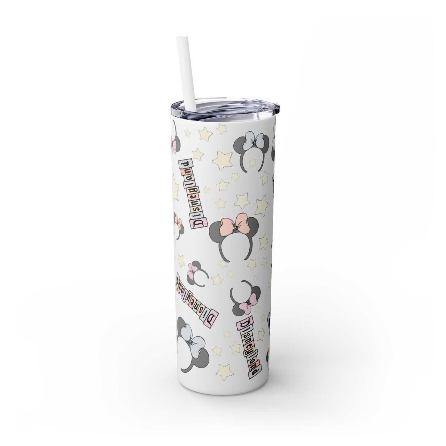 Disneyland Skinny Tumbler with Straw - 20oz - Cute Mickey Mouse Design for Theme Park Lovers