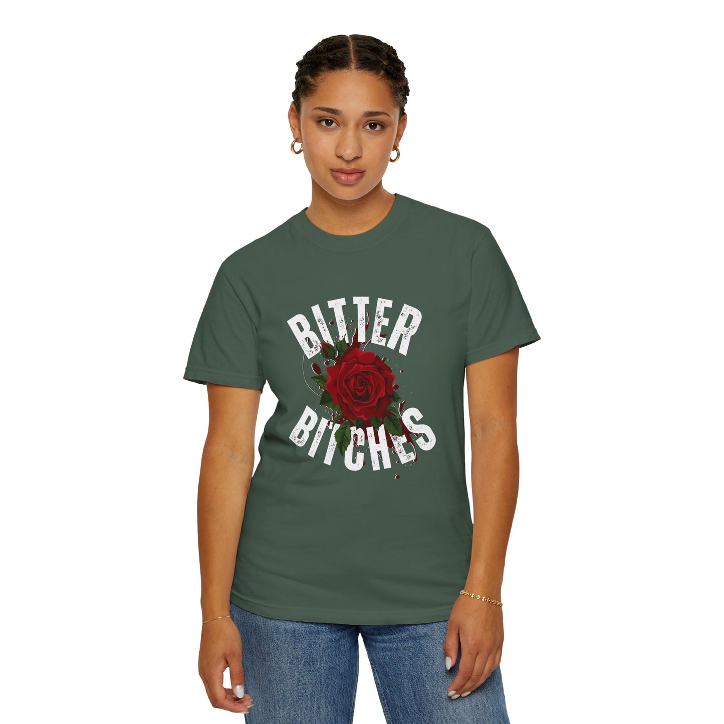 Bitter Bitches T-Shirt, Trendy Rose Graphic Tee, Unisex Apparel Gift, Casual Fashion, Statement Top, Birthday Gift, Gift for Friends