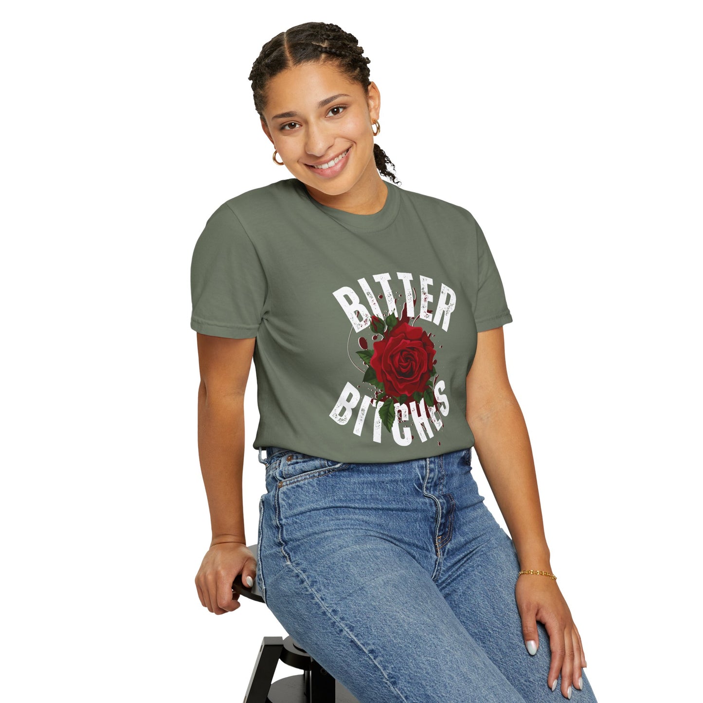 Bitter Bitches T-Shirt, Trendy Rose Graphic Tee, Unisex Apparel Gift, Casual Fashion, Statement Top, Birthday Gift, Gift for Friends