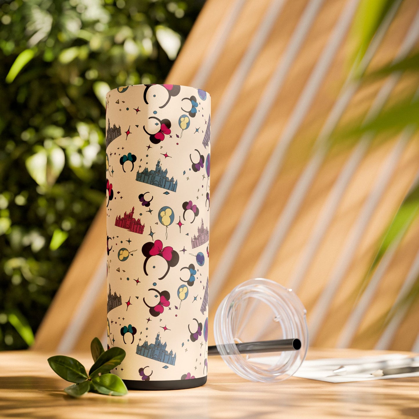 Disney-Inspired Skinny Tumbler with Straw - 20oz, Perfect for Magic Moments!