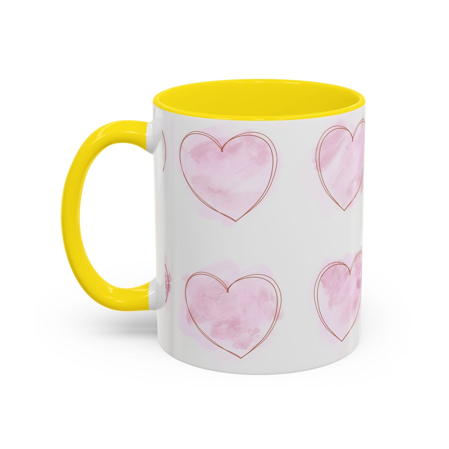 Watercolor Pink Heart Coffee Mug - Perfect for Mother’s Day