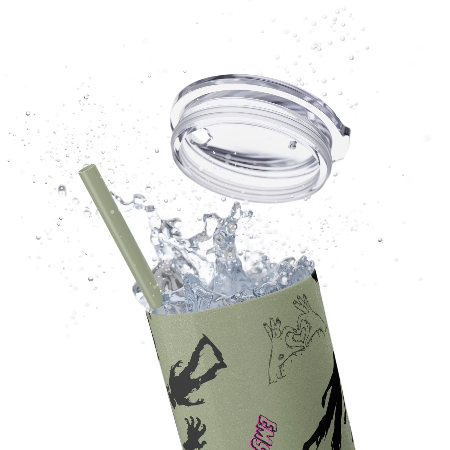 EMS Barbie Skinny Tumbler with Straw | EMS Travel Cup | zombie Drinkware| EMT Gift |Horror Movie Lover Cup