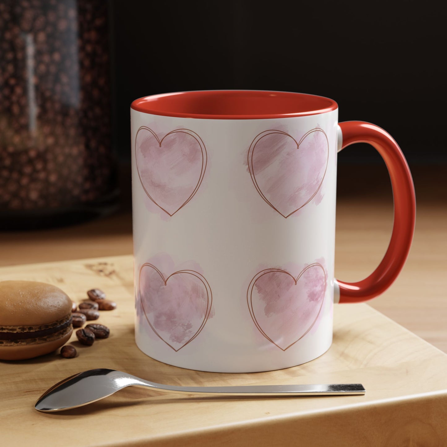 Watercolor Pink Heart Coffee Mug - Perfect for Mother’s Day