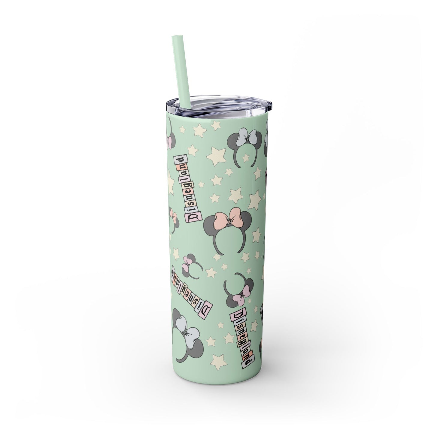 Disneyland Skinny Tumbler with Straw - 20oz - Cute Mickey Mouse Design for Theme Park Lovers
