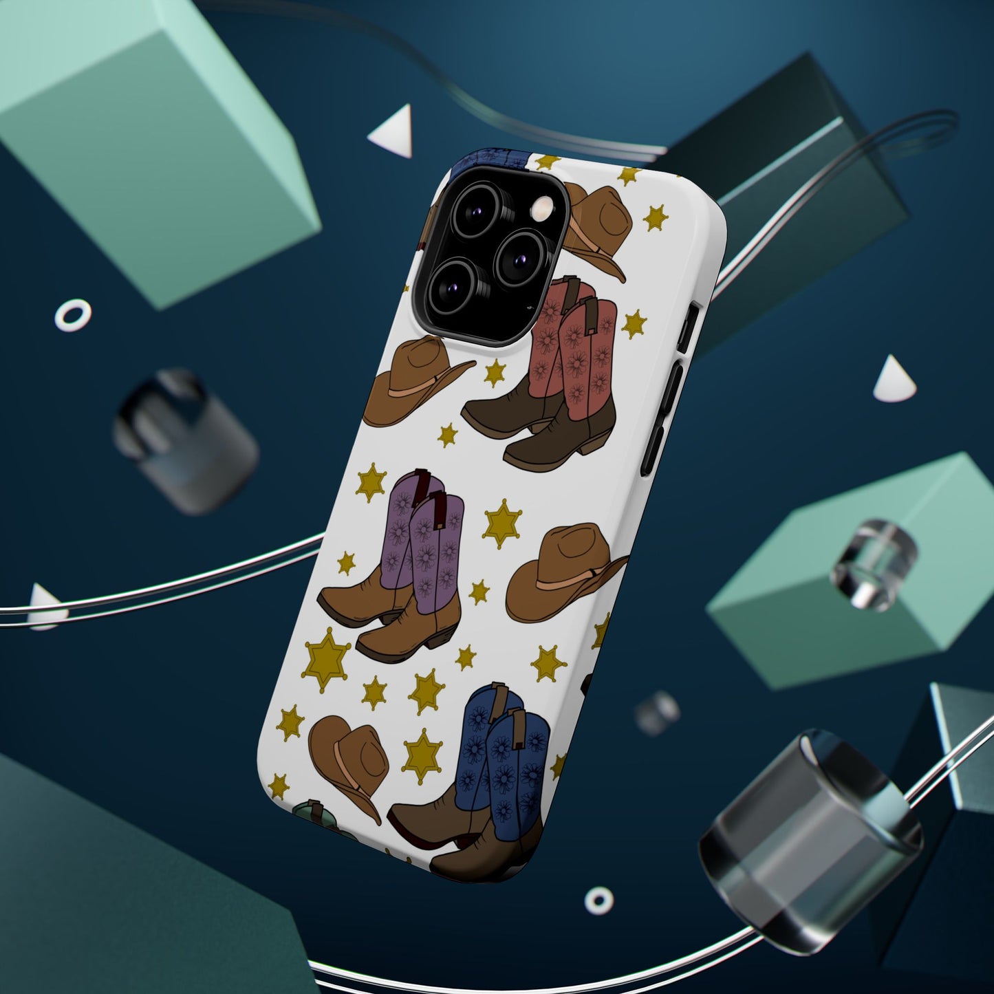 Cowboy Boots Magnetic Tough Case - Durable Phone Protection with Western Flair