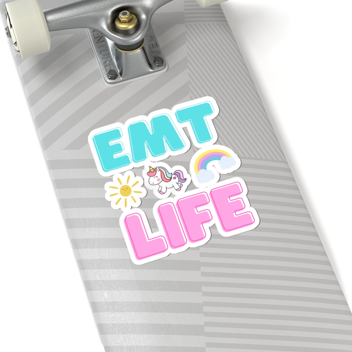 EMT Life Kiss-Cut Stickers - Sunshine & Rainbow Design for Emergency Medical Technicians