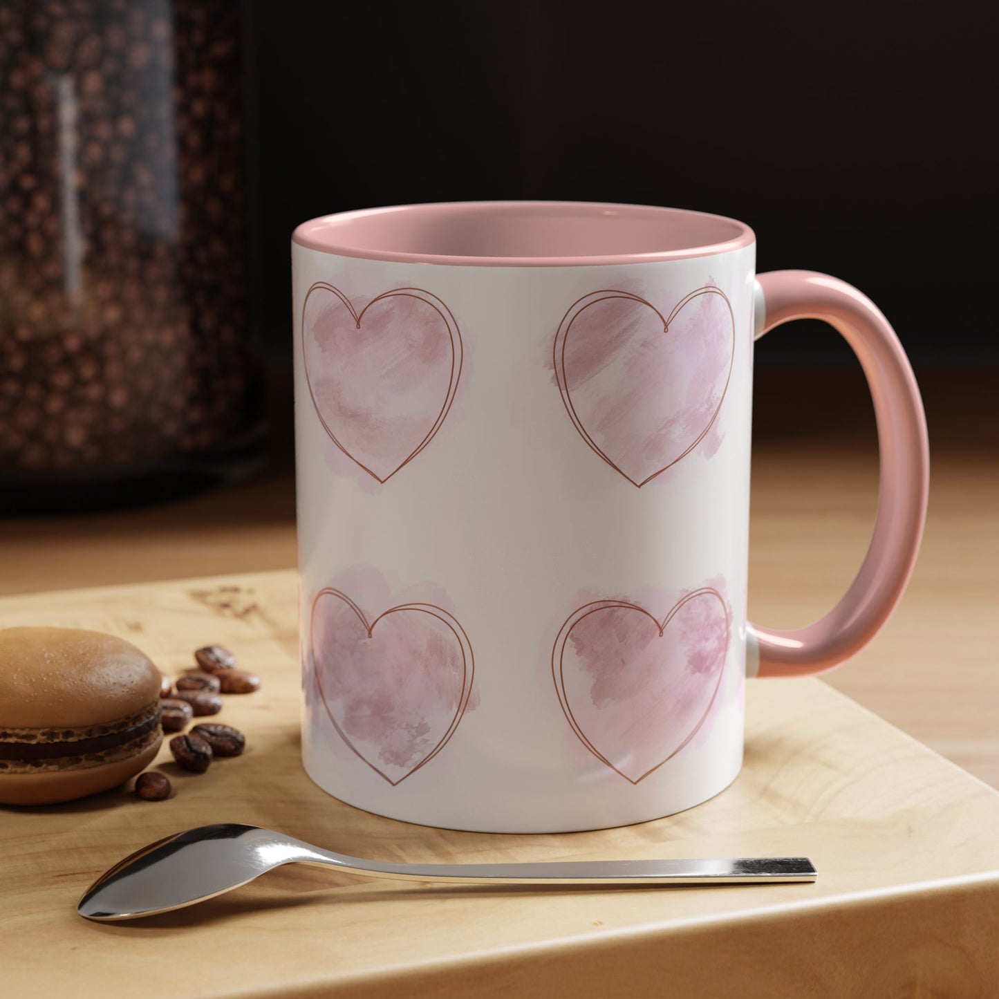Watercolor Pink Heart Coffee Mug - Perfect for Mother’s Day