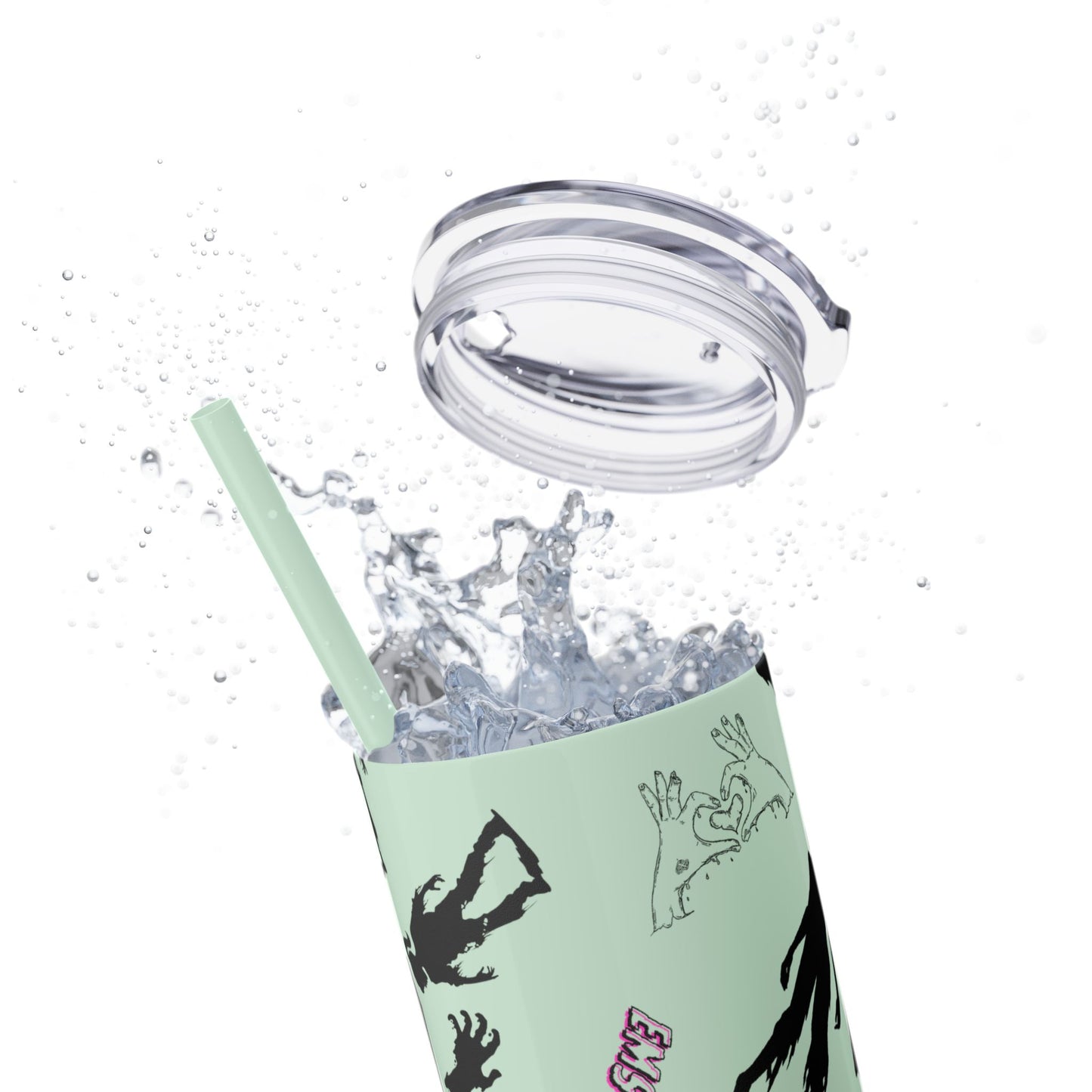 EMS Barbie Skinny Tumbler with Straw | EMS Travel Cup | zombie Drinkware| EMT Gift |Horror Movie Lover Cup