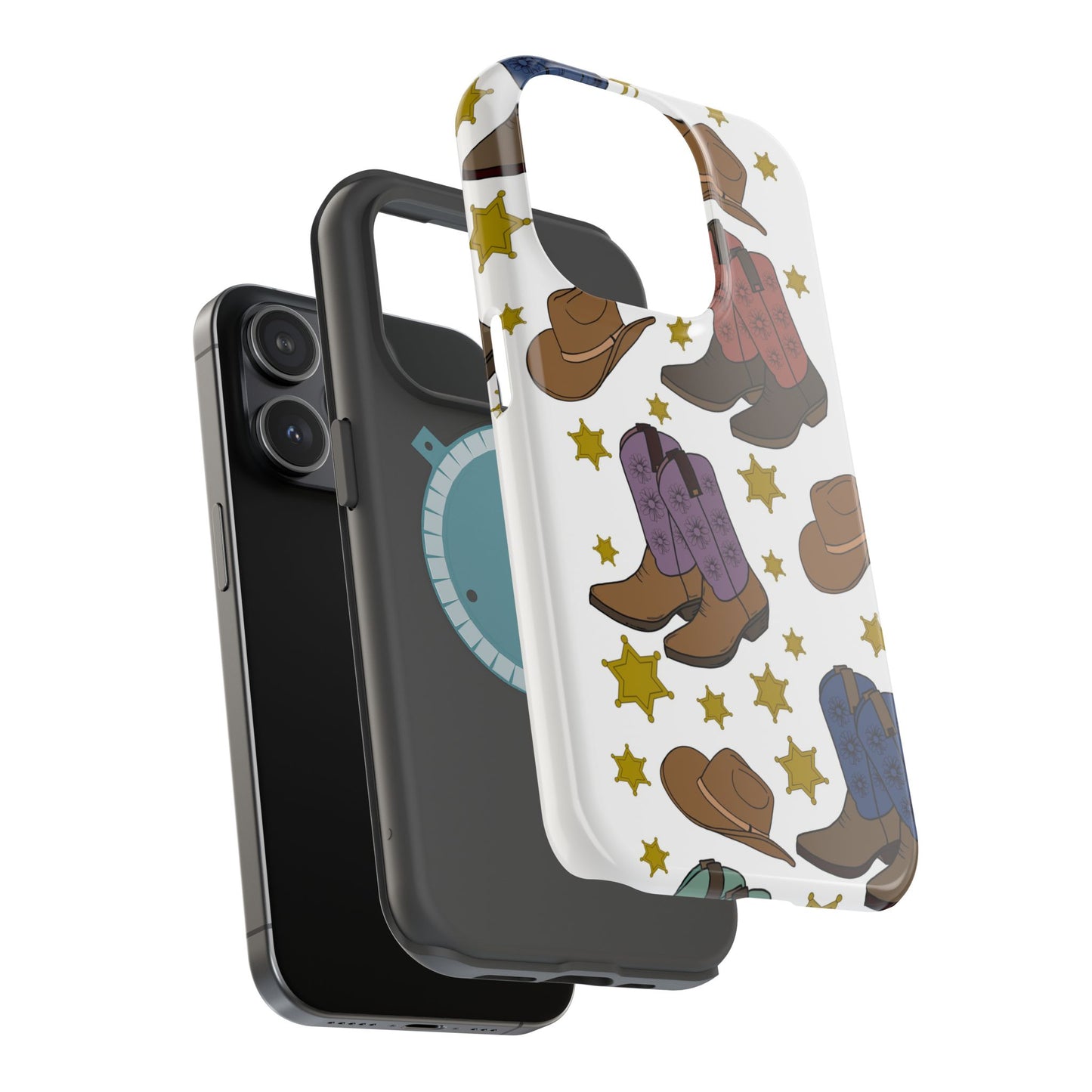 Cowboy Boots Magnetic Tough Case - Durable Phone Protection with Western Flair