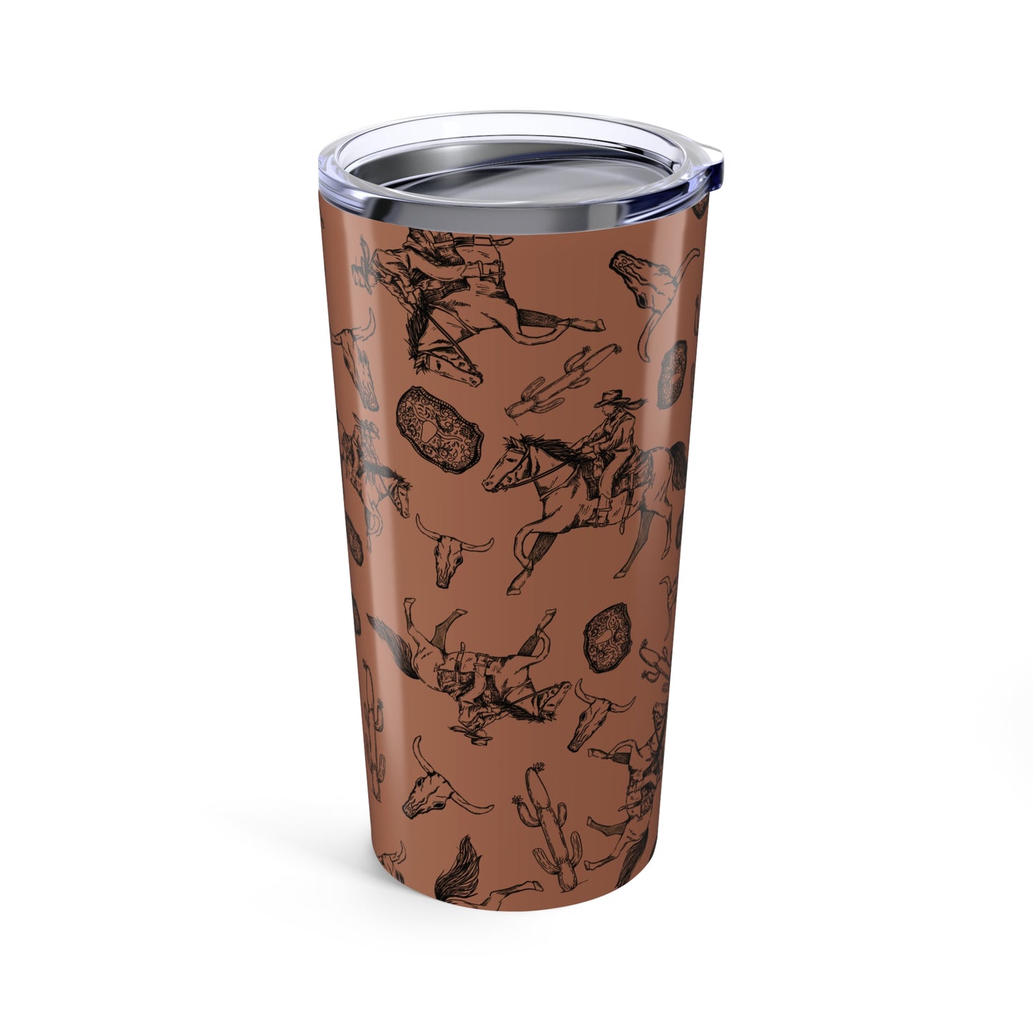 Western Cowboy Tumbler 20oz - Rustic Horse Design, Adventure Lover's Travel Mug