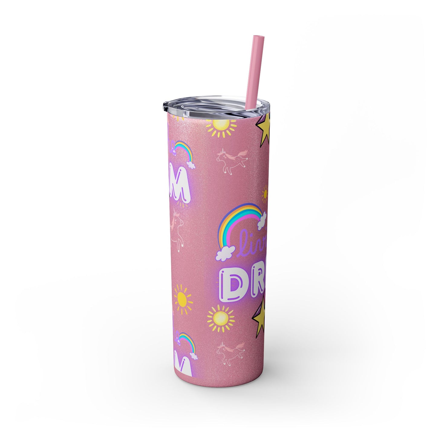 Living the Dream Skinny Tumbler with Straw - 20oz Inspirational Drinkware funny gift for nurses, EMT’s, paramedics, teachers