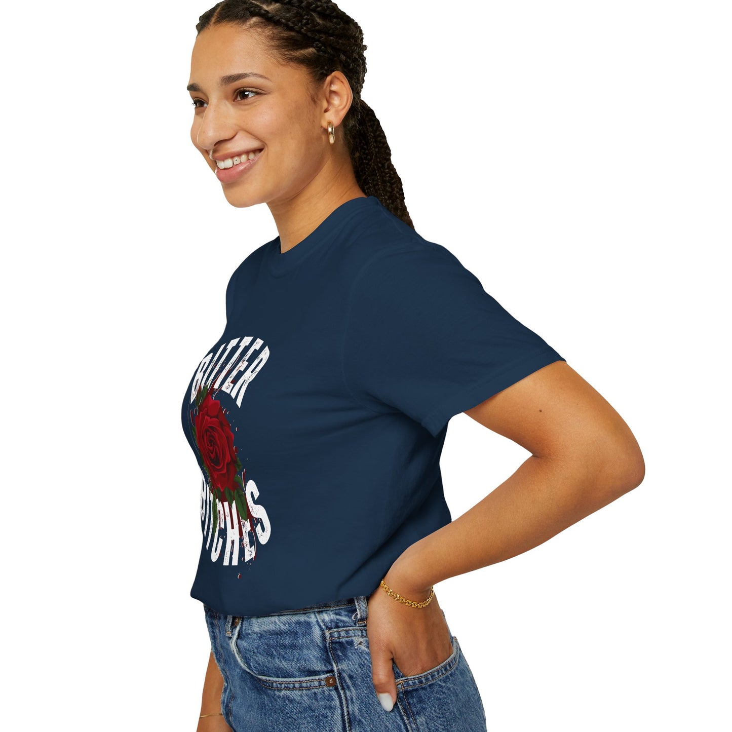 Bitter Bitches T-Shirt, Trendy Rose Graphic Tee, Unisex Apparel Gift, Casual Fashion, Statement Top, Birthday Gift, Gift for Friends