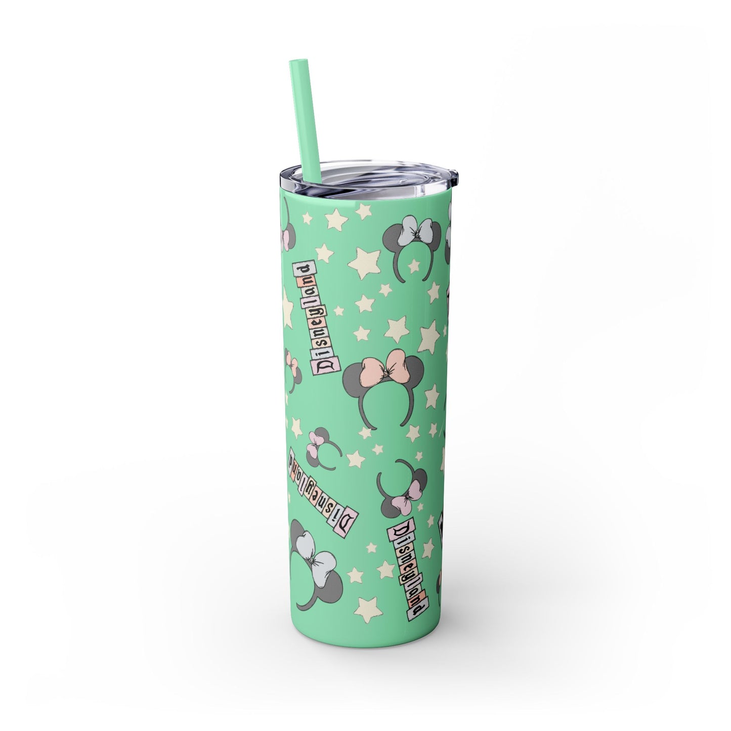 Disneyland Skinny Tumbler with Straw - 20oz - Cute Mickey Mouse Design for Theme Park Lovers