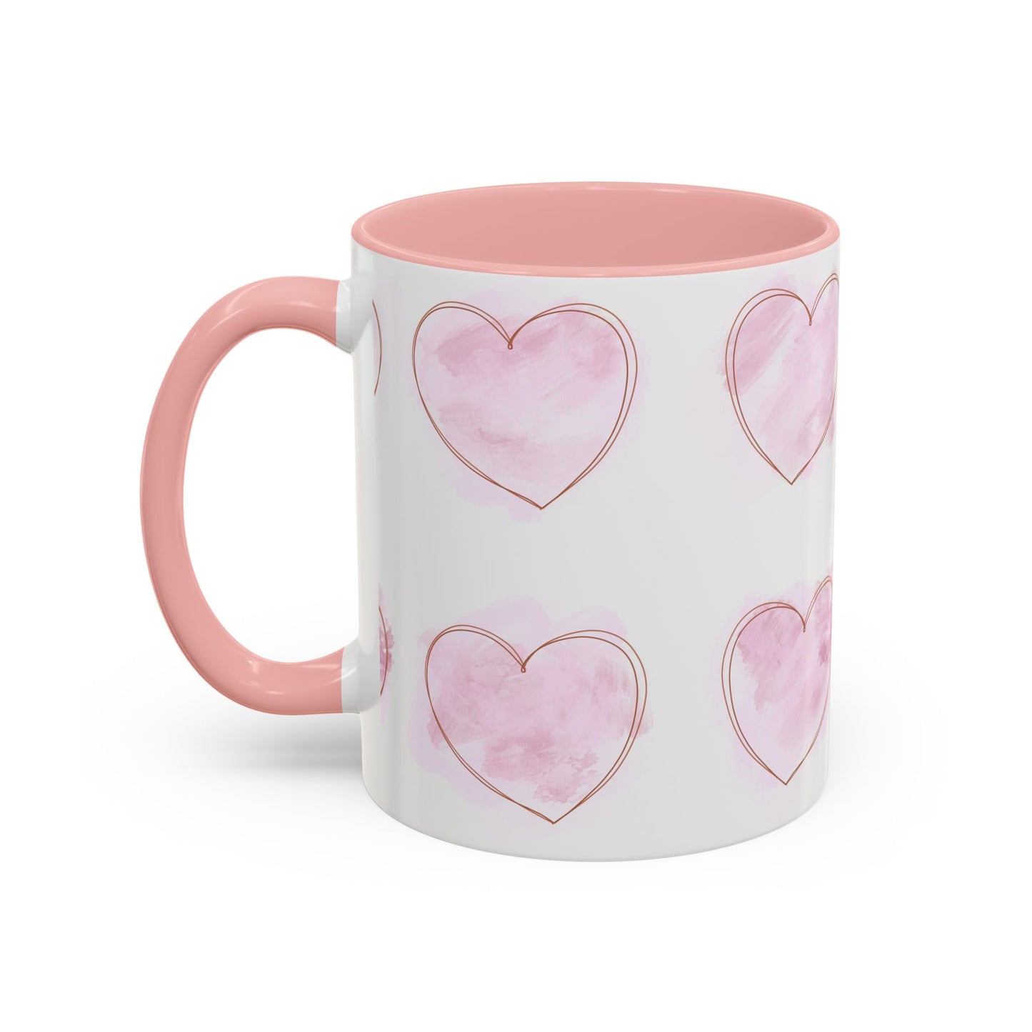 Watercolor Pink Heart Coffee Mug - Perfect for Mother’s Day