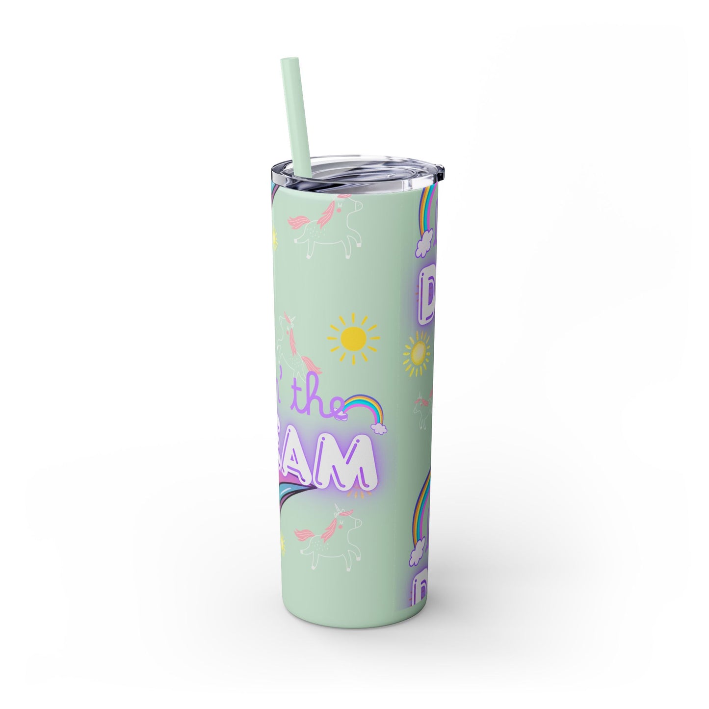 Living the Dream Skinny Tumbler with Straw - 20oz Inspirational Drinkware funny gift for nurses, EMT’s, paramedics, teachers