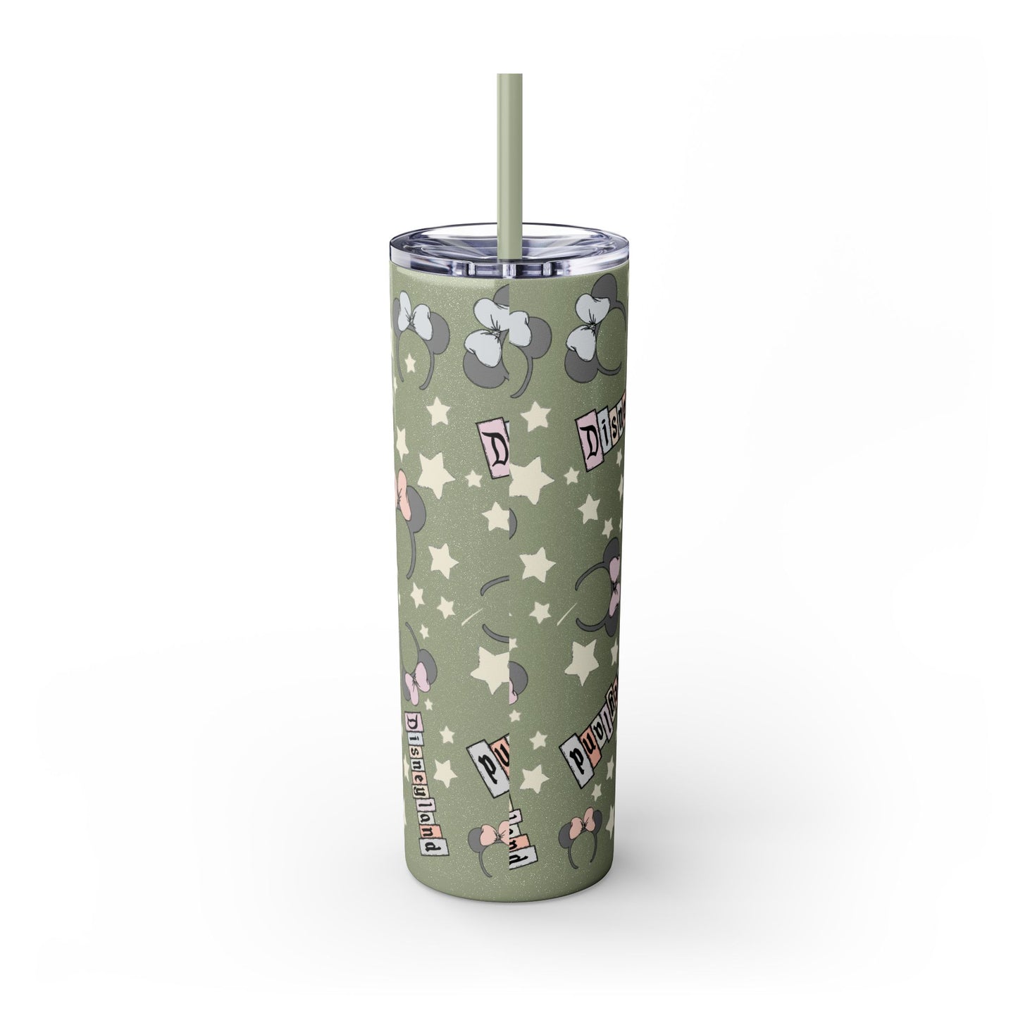 Disneyland Skinny Tumbler with Straw - 20oz - Cute Mickey Mouse Design for Theme Park Lovers