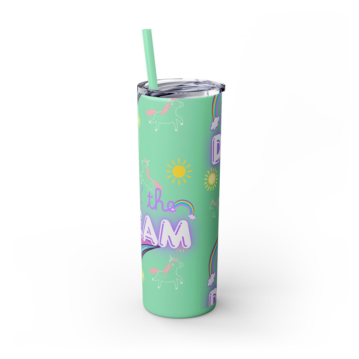 Living the Dream Skinny Tumbler with Straw - 20oz Inspirational Drinkware funny gift for nurses, EMT’s, paramedics, teachers