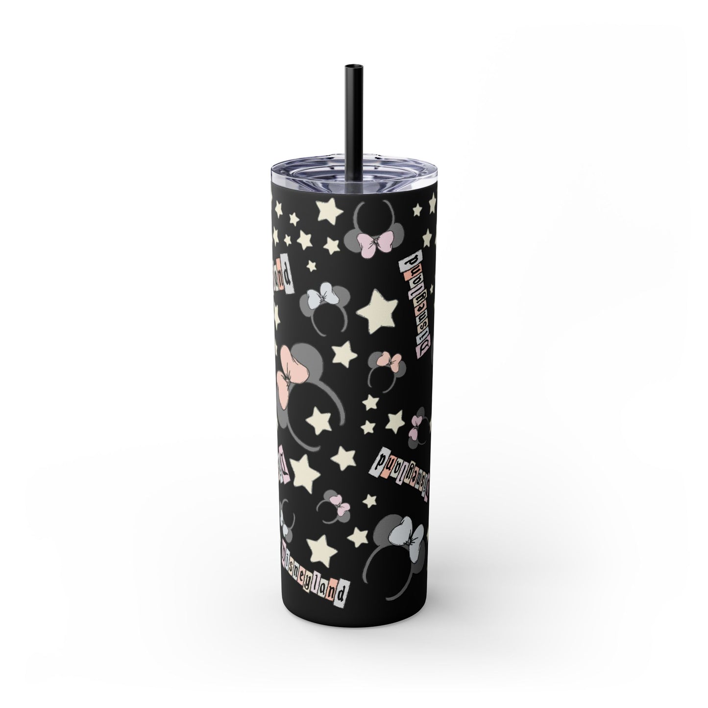 Disneyland Skinny Tumbler with Straw - 20oz - Cute Mickey Mouse Design for Theme Park Lovers