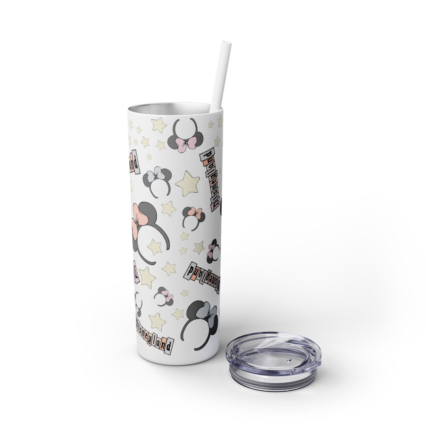 Disneyland Skinny Tumbler with Straw - 20oz - Cute Mickey Mouse Design for Theme Park Lovers