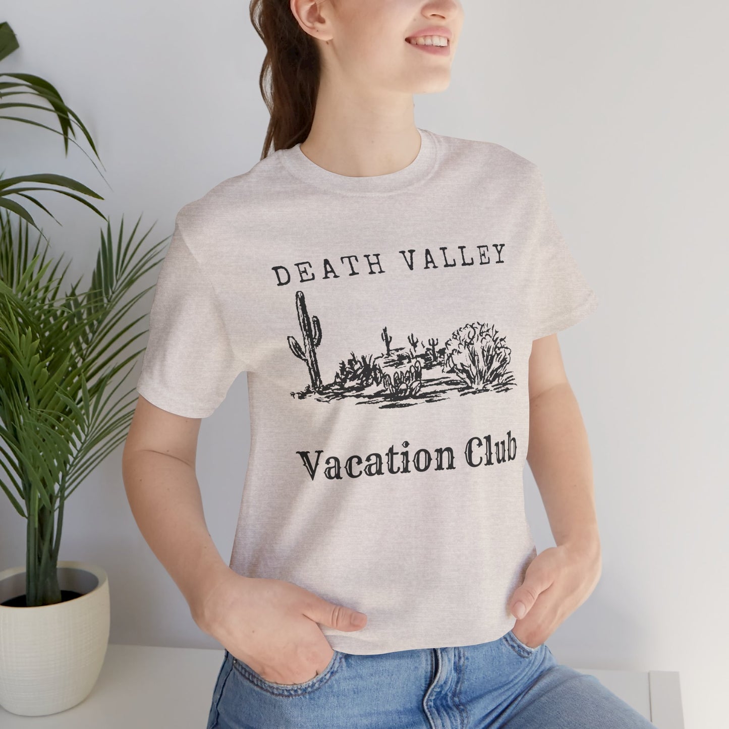 Death Valley Vacation Club Unisex Tee - Casual Cactus Graphic T-Shirt