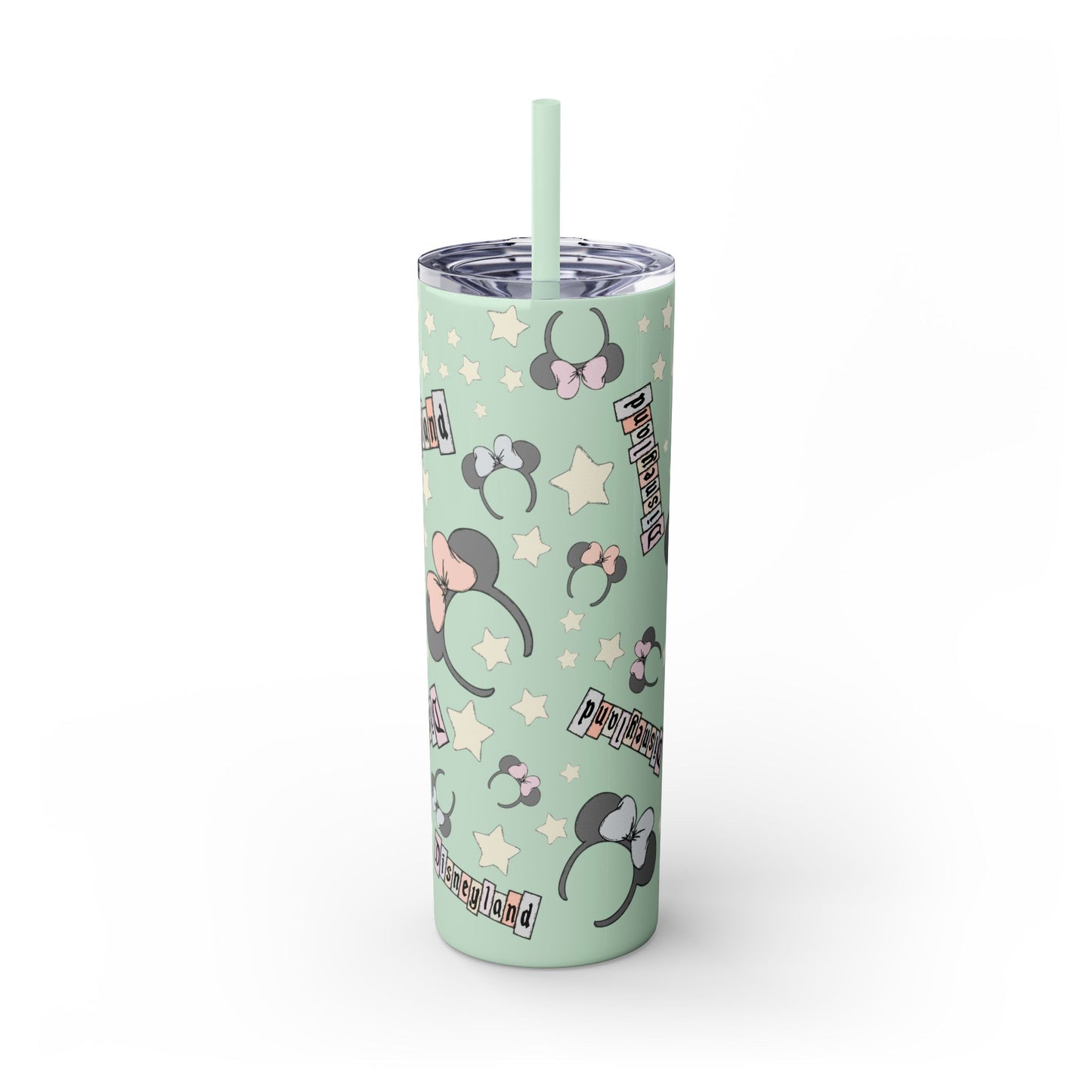 Disneyland Skinny Tumbler with Straw - 20oz - Cute Mickey Mouse Design for Theme Park Lovers