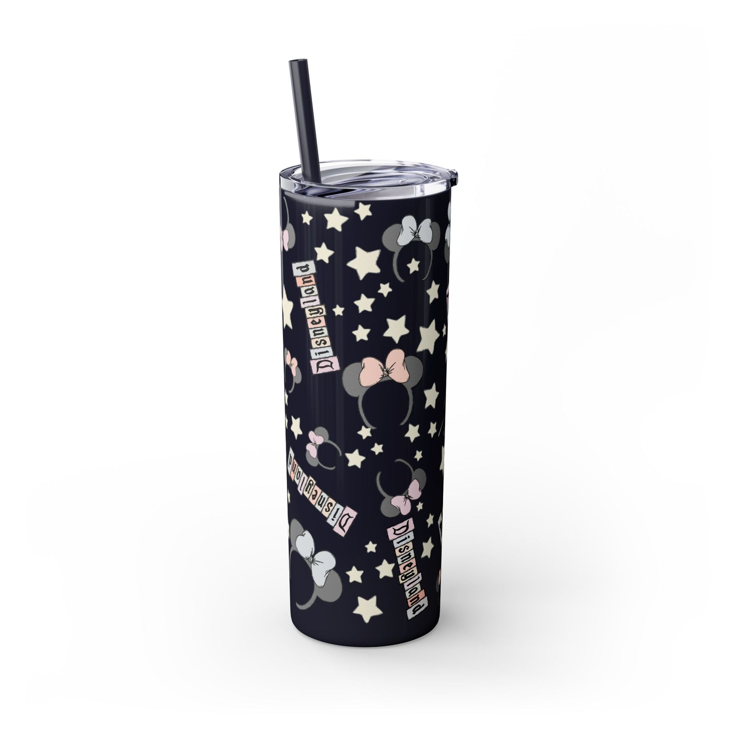 Disneyland Skinny Tumbler with Straw - 20oz - Cute Mickey Mouse Design for Theme Park Lovers