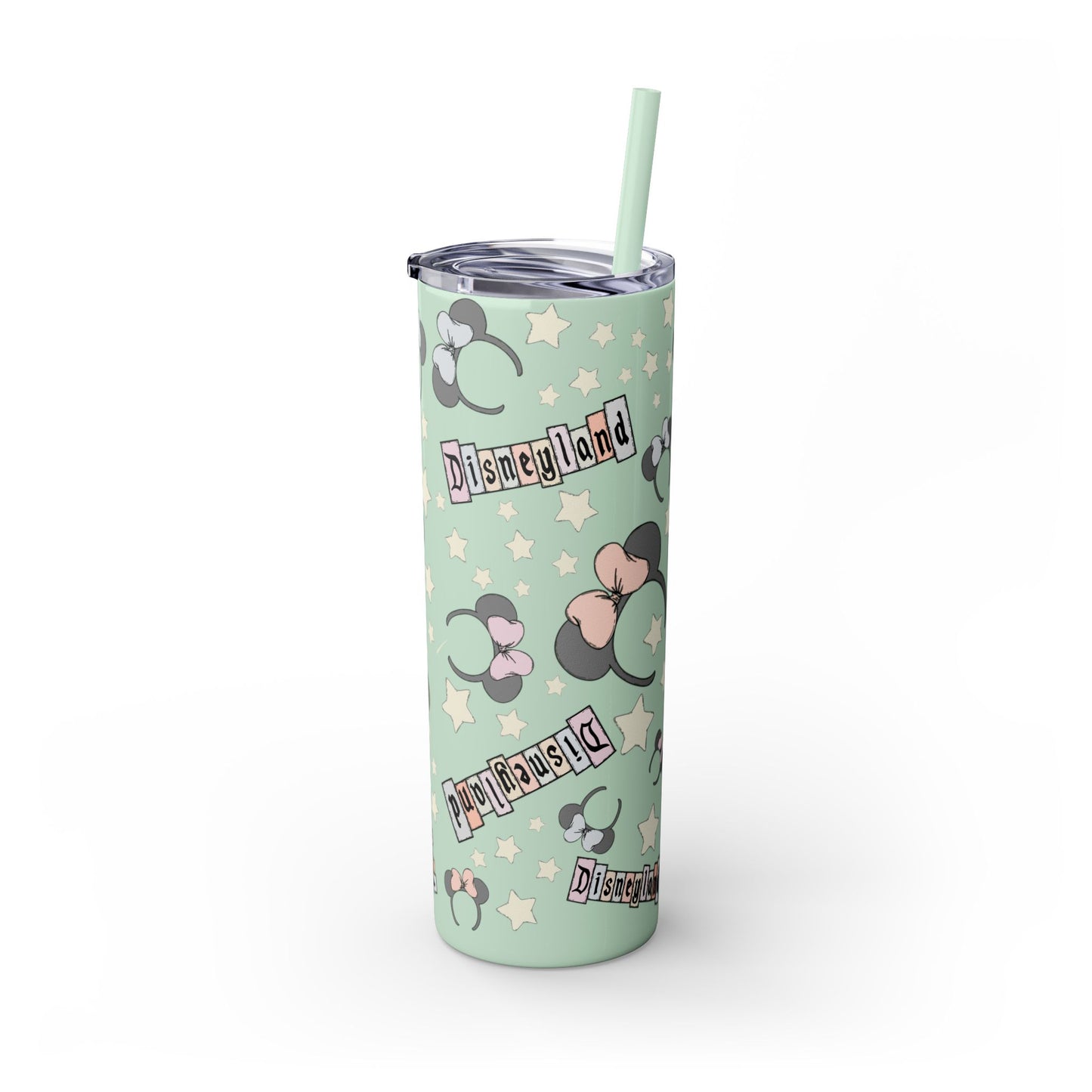 Disneyland Skinny Tumbler with Straw - 20oz - Cute Mickey Mouse Design for Theme Park Lovers