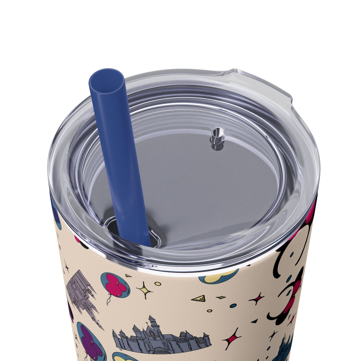 Disney-Inspired Skinny Tumbler with Straw - 20oz, Perfect for Magic Moments!