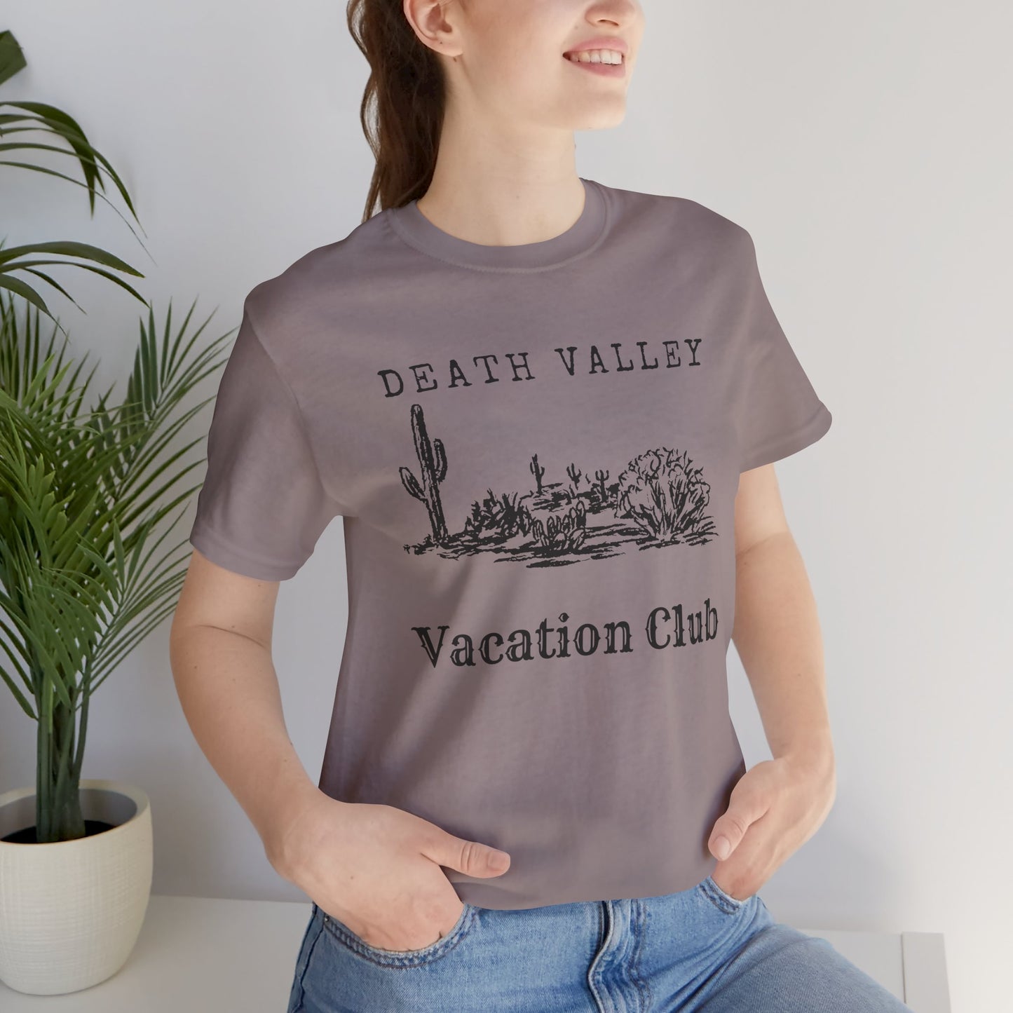 Death Valley Vacation Club Unisex Tee - Casual Cactus Graphic T-Shirt