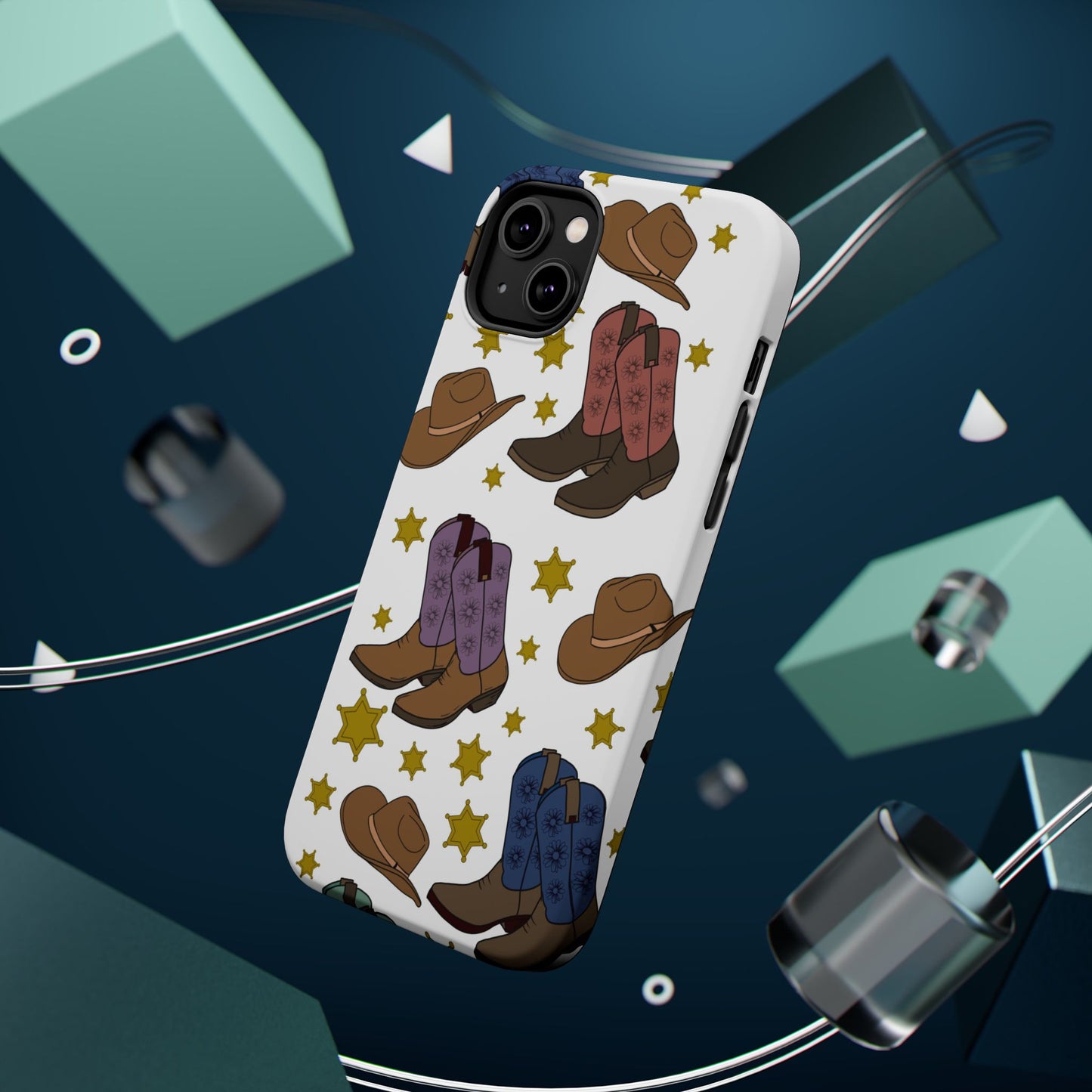Cowboy Boots Magnetic Tough Case - Durable Phone Protection with Western Flair