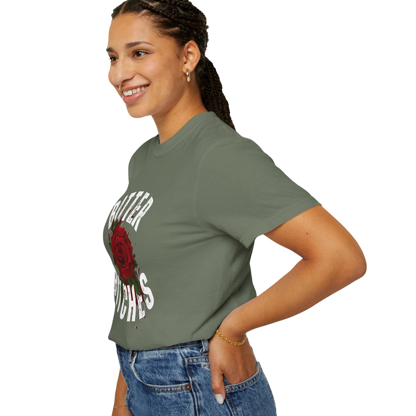 Bitter Bitches T-Shirt, Trendy Rose Graphic Tee, Unisex Apparel Gift, Casual Fashion, Statement Top, Birthday Gift, Gift for Friends