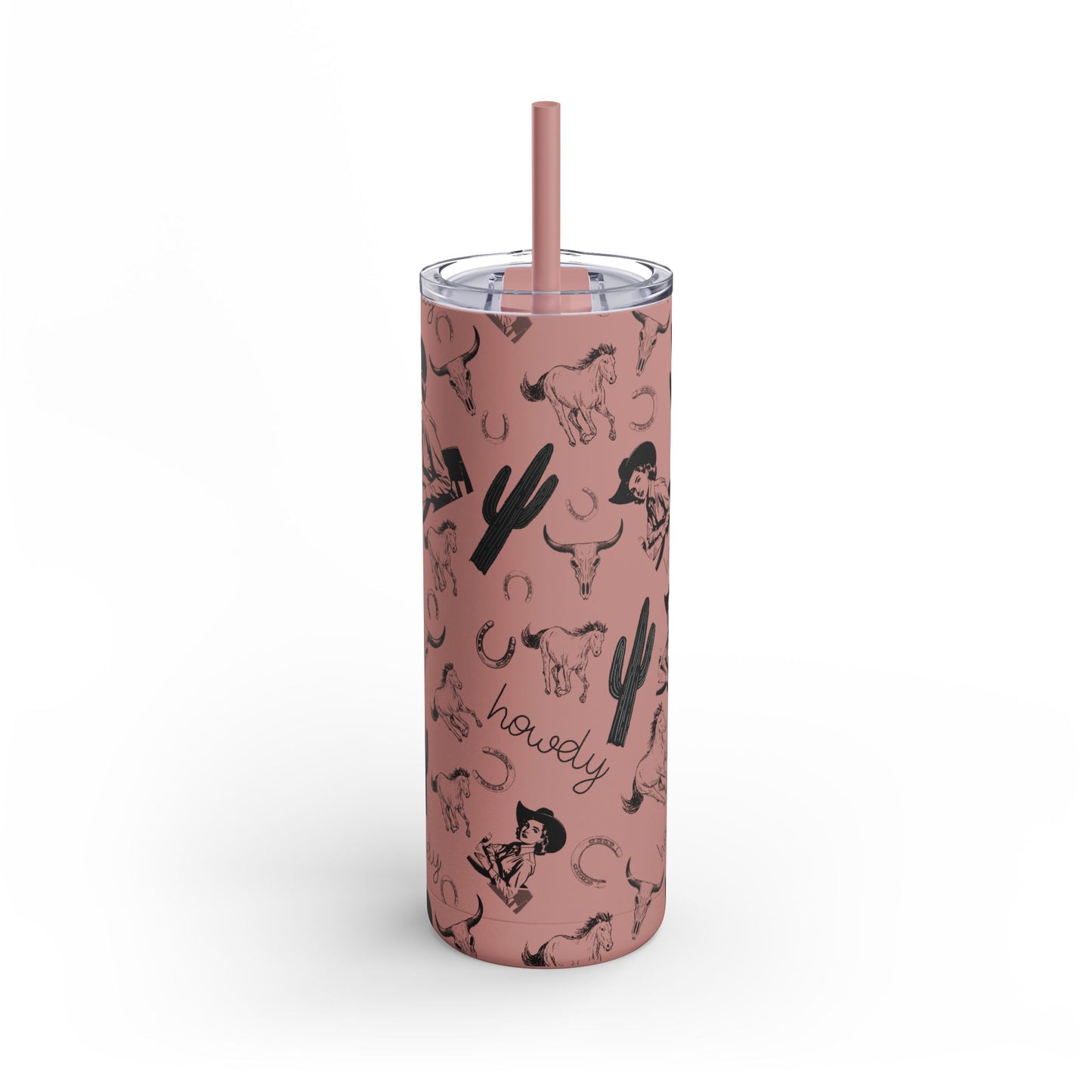 Stylish Cowgirl Tumbler - 20oz Travel Mug, Western Decor Drinkware, Gift for Rodeo Lovers, Unique Cactus Cup, Summer Accessory