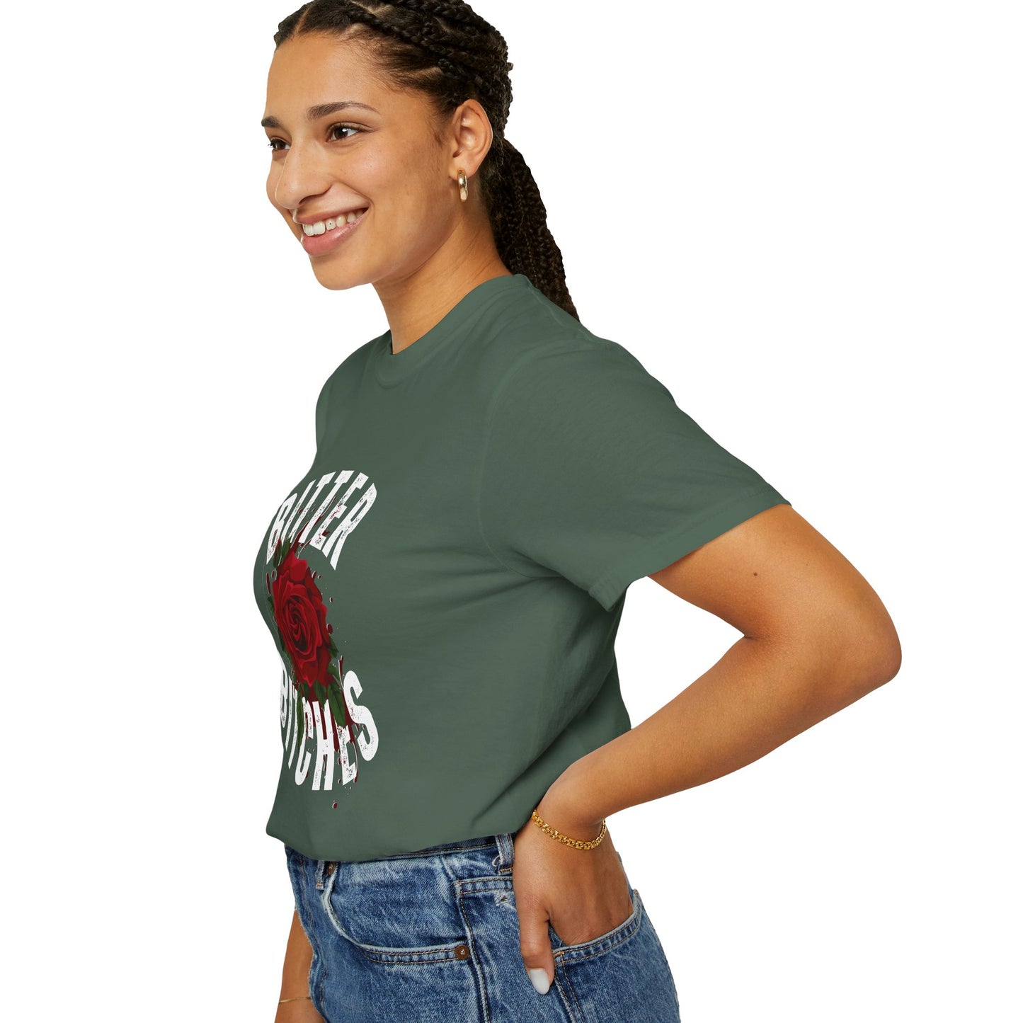 Bitter Bitches T-Shirt, Trendy Rose Graphic Tee, Unisex Apparel Gift, Casual Fashion, Statement Top, Birthday Gift, Gift for Friends