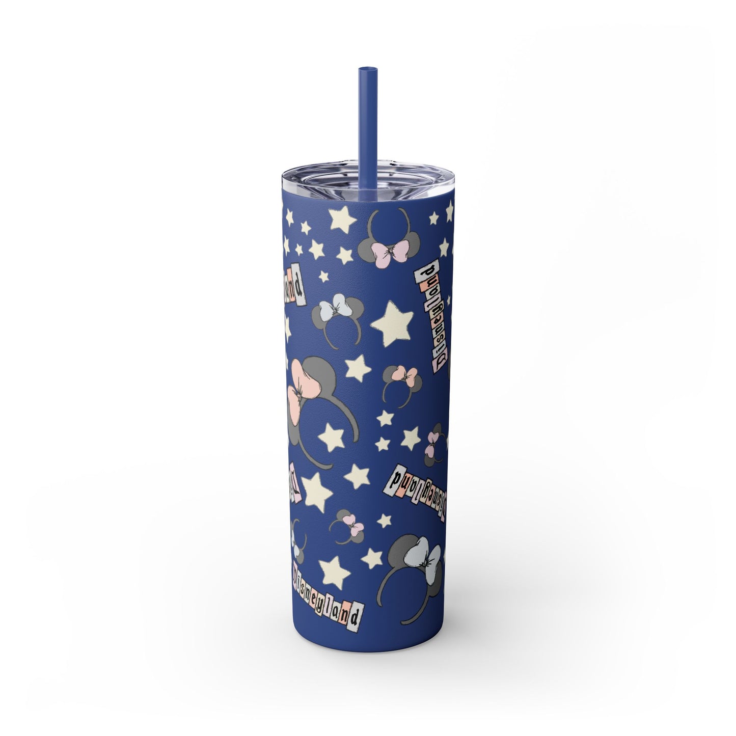 Disneyland Skinny Tumbler with Straw - 20oz - Cute Mickey Mouse Design for Theme Park Lovers