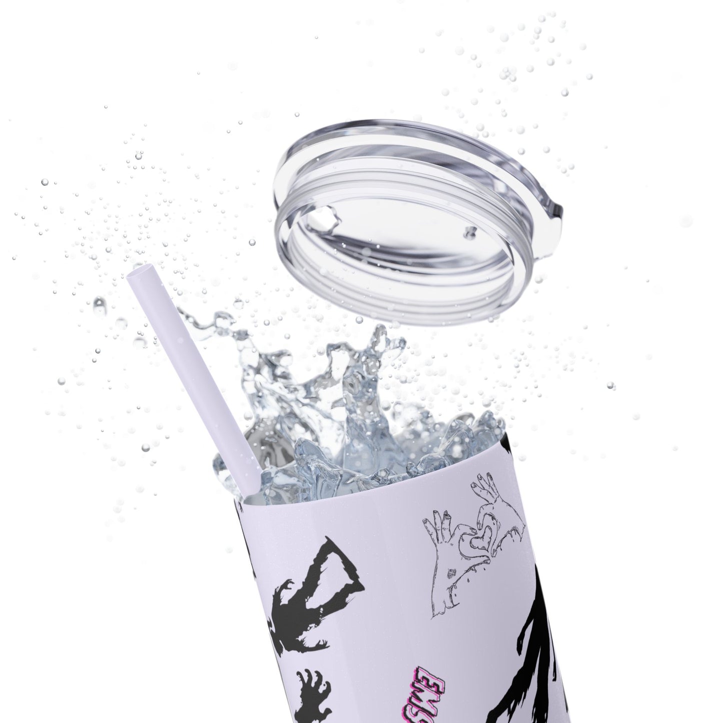 EMS Barbie Skinny Tumbler with Straw | EMS Travel Cup | zombie Drinkware| EMT Gift |Horror Movie Lover Cup