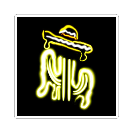 Neon Dripping Cactus Kiss-Cut Stickers - Fun & Unique Laptop Decals