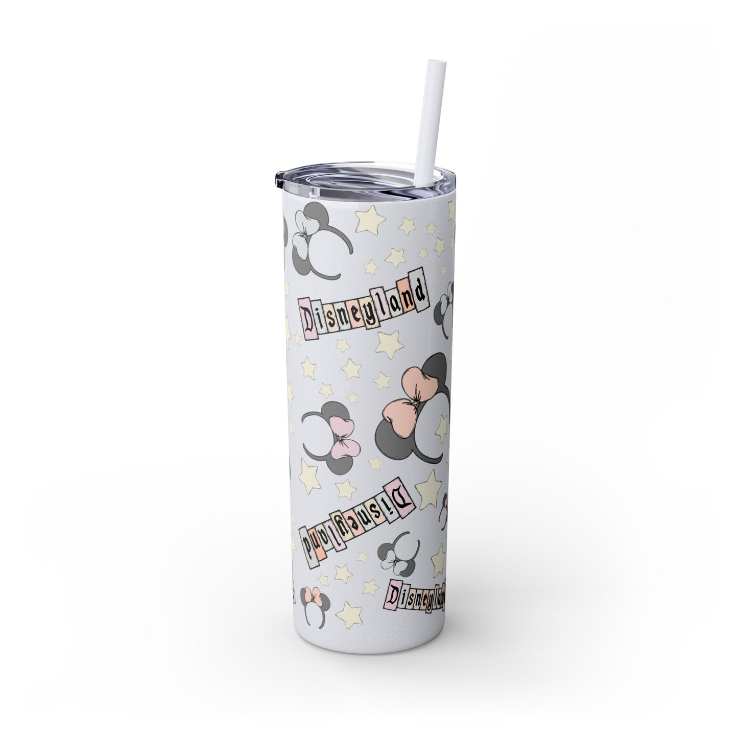 Disneyland Skinny Tumbler with Straw - 20oz - Cute Mickey Mouse Design for Theme Park Lovers