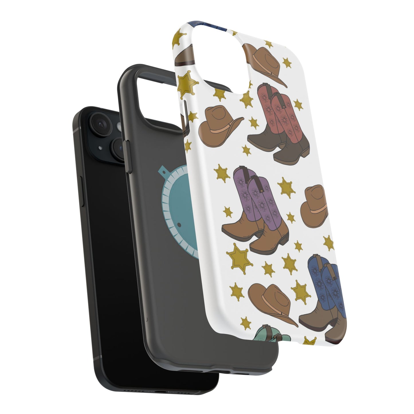 Cowboy Boots Magnetic Tough Case - Durable Phone Protection with Western Flair