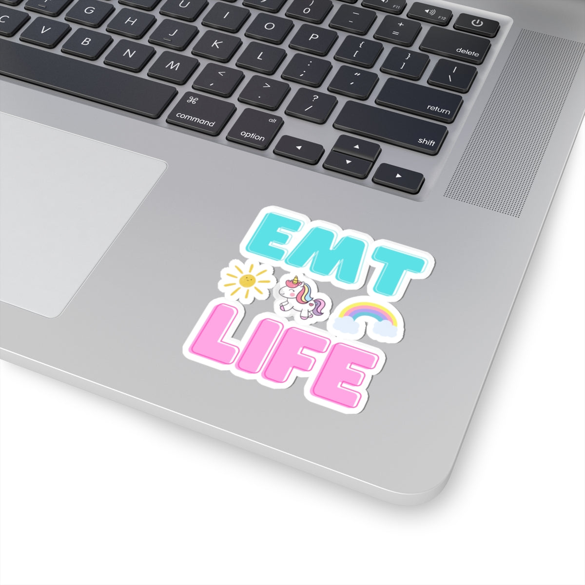 EMT Life Kiss-Cut Stickers - Sunshine & Rainbow Design for Emergency Medical Technicians