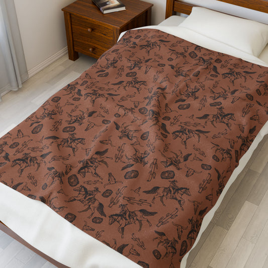 Cowgirl Rustic Western Velveteen blanket