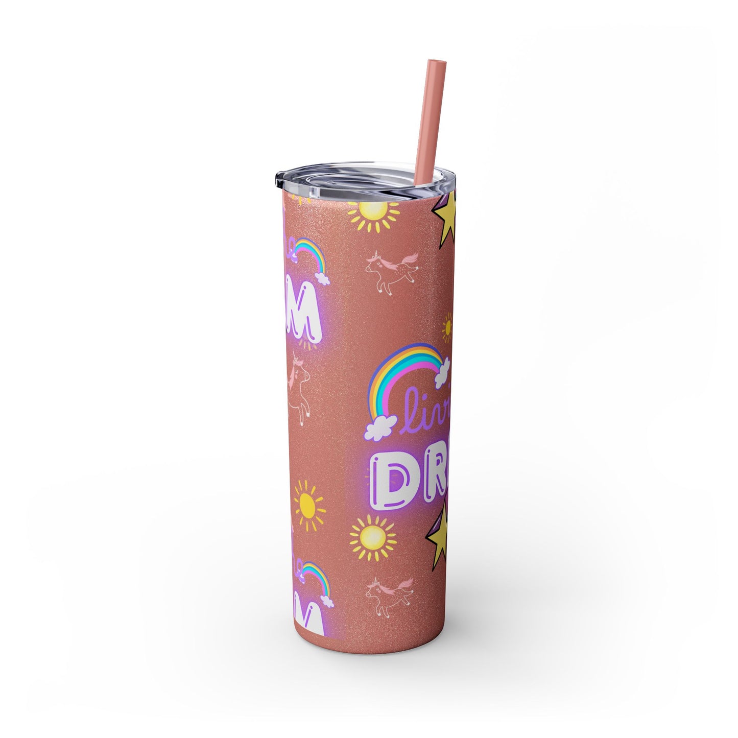 Living the Dream Skinny Tumbler with Straw - 20oz Inspirational Drinkware funny gift for nurses, EMT’s, paramedics, teachers